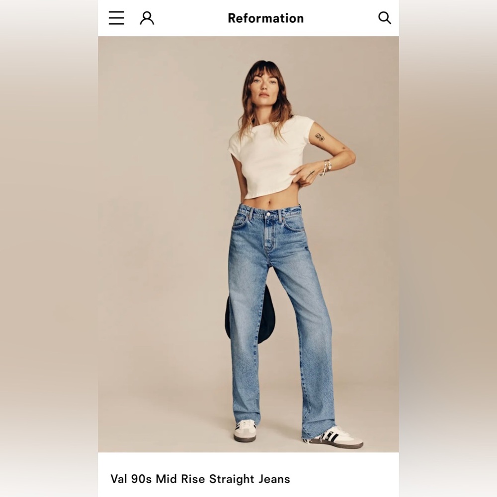 Reformation Blue Straight Leg Jeans